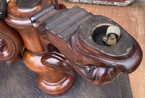 Magnificent C19th large walnut and specimen marble centre table