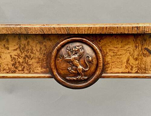 Good mid C19th burr and pollard oak centre table; James Winter & Sons, London