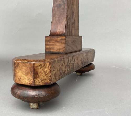 Good mid C19th burr and pollard oak centre table; James Winter & Sons, London