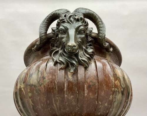 Magnificent Regency faux marble neoclassical wine cistern / jardiniere