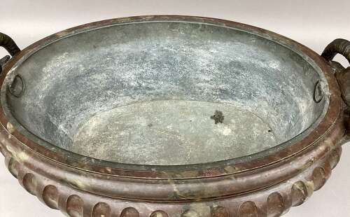Magnificent Regency faux marble neoclassical wine cistern / jardiniere