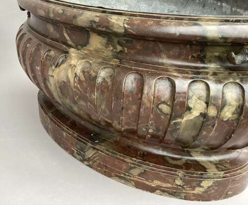 Magnificent Regency faux marble neoclassical wine cistern / jardiniere