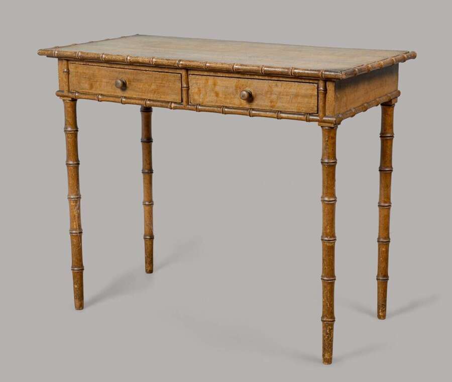 Good Regency painted faux bamboo side table
