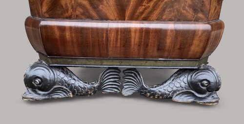 Magnificent Regency mahogany sarcophagus form wine cooler / cellarette