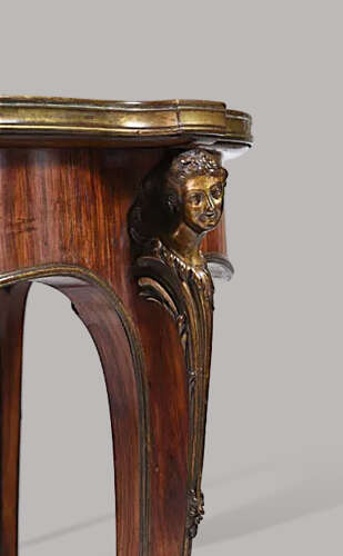 Superb C19th French kingwood marble top centre table