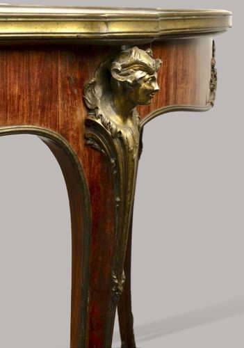 Superb C19th French kingwood marble top centre table