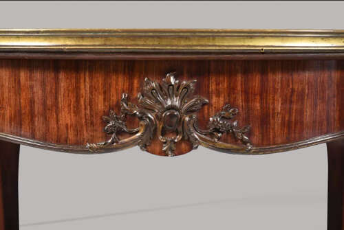 Superb C19th French kingwood marble top centre table