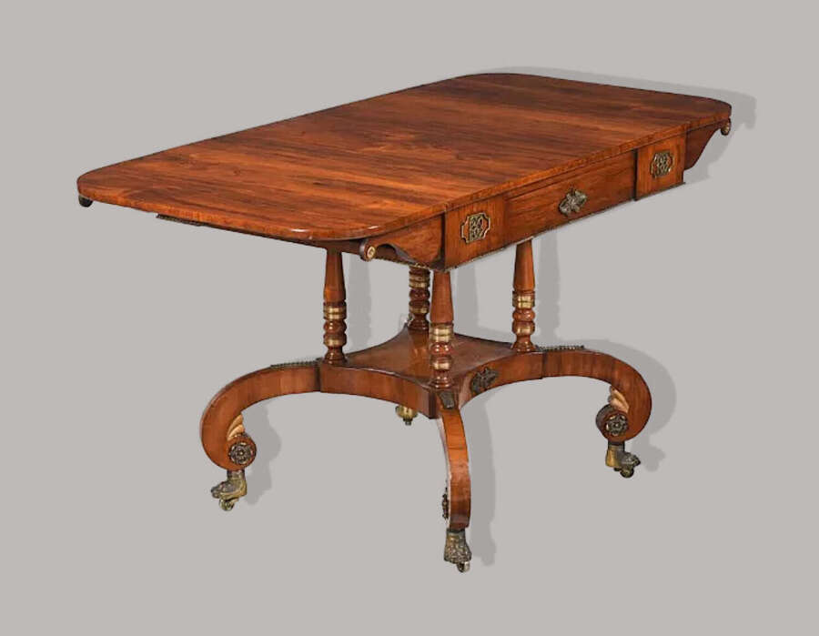 Splendid Regency rosewood and gilt brass centre table / sofa table