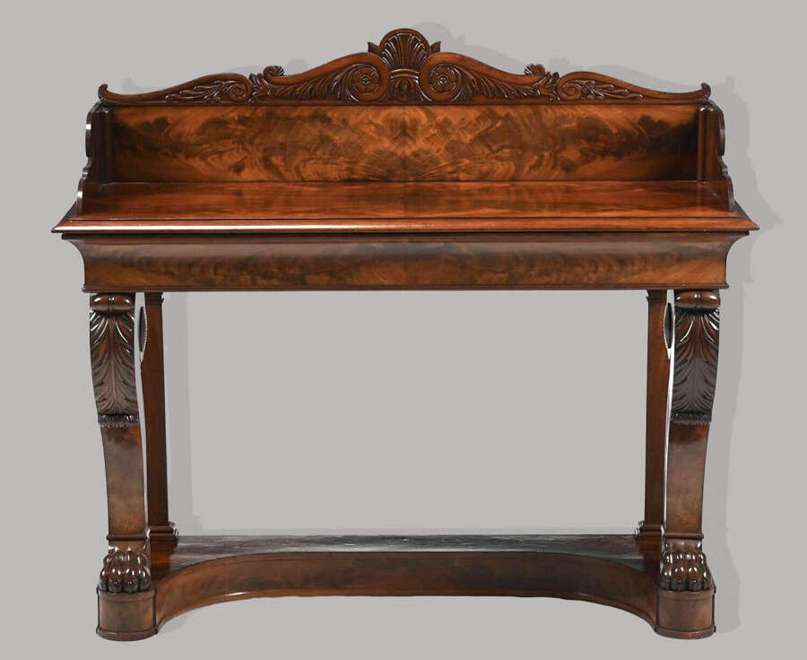 Good late Regency mahogany console table / serving table