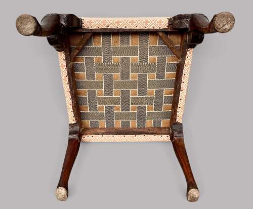 Good George II Irish carved mahogany open armchair